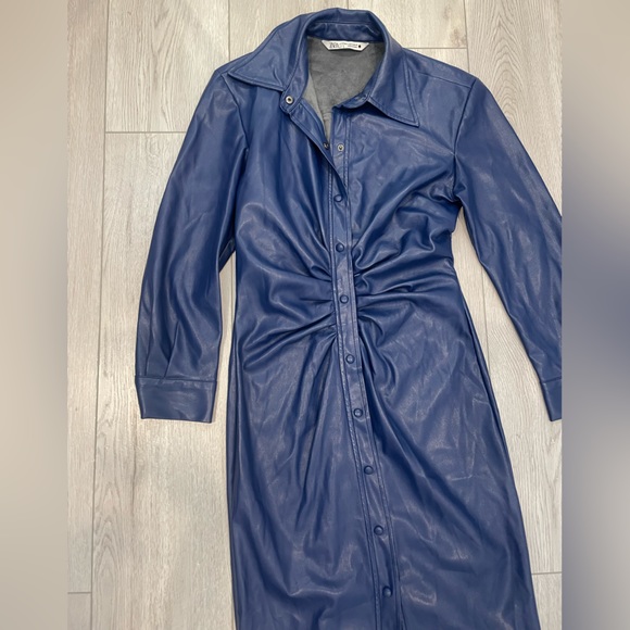 Zara Faux Leather Midi Dress - Picture 11 of 16